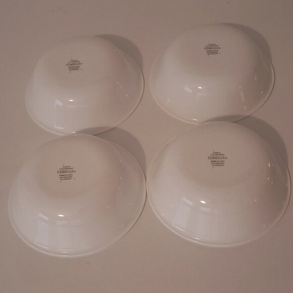 4 Corelle "COUNTRY COTTAGE" Soup/Salad/Cereal Bowls 6 1/4" Green & Blue Stripe - Picture 9 of 13